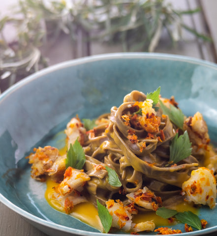 Pasta med torsk og havtornsauce